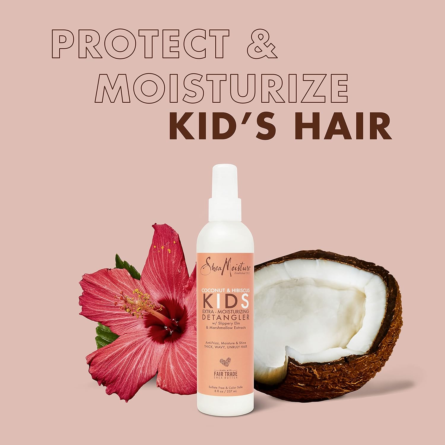 SheaMoisture Coconut & Hibiscus Kids Extra-Moisturising Detangler spray bottle 237ml