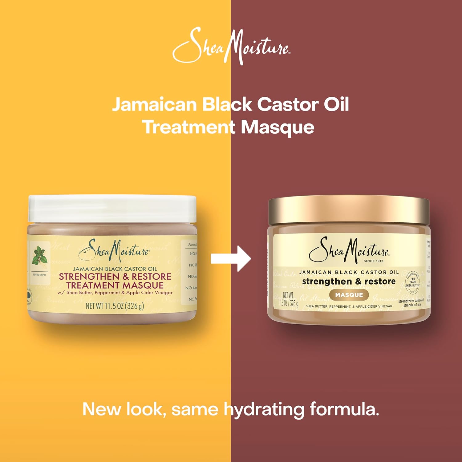 SheaMoisture Jamaican Black Castor Oil Strengthen & Restore Treatment Masque jar