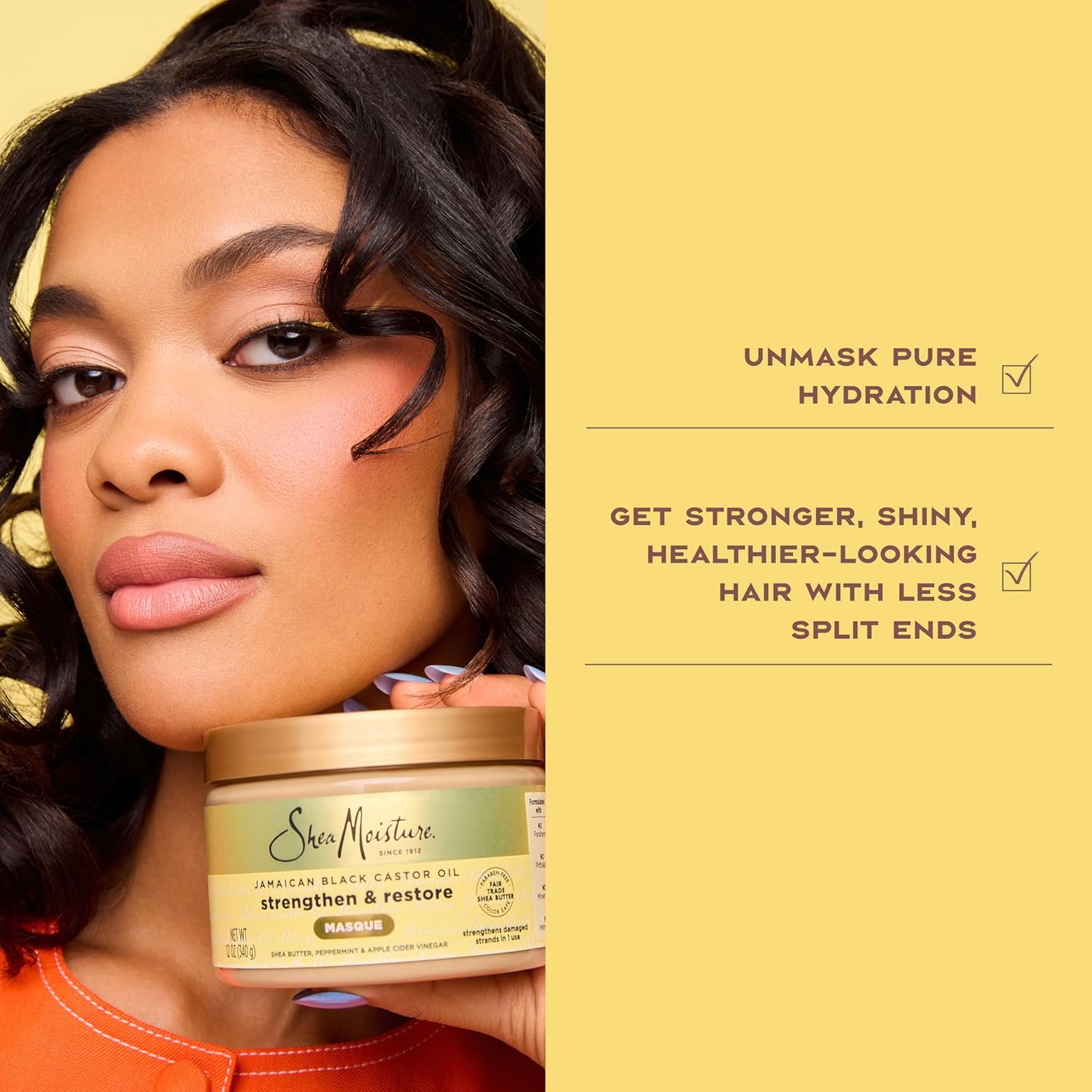 SheaMoisture Jamaican Black Castor Oil Strengthen & Restore Treatment Masque 340g jar