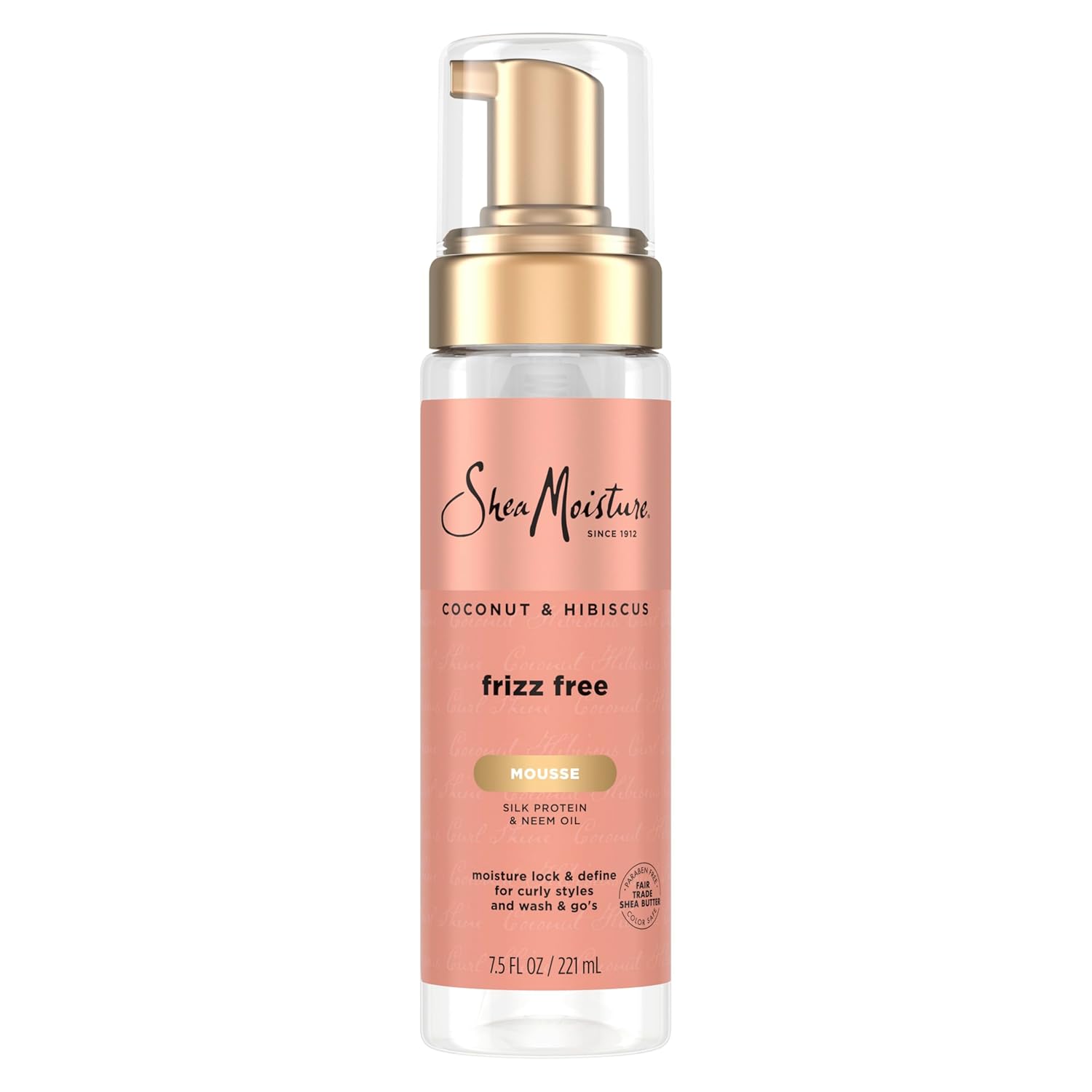 SheaMoisture Coconut & Hibiscus Frizz-Free Curl Mousse 221ml pump bottle