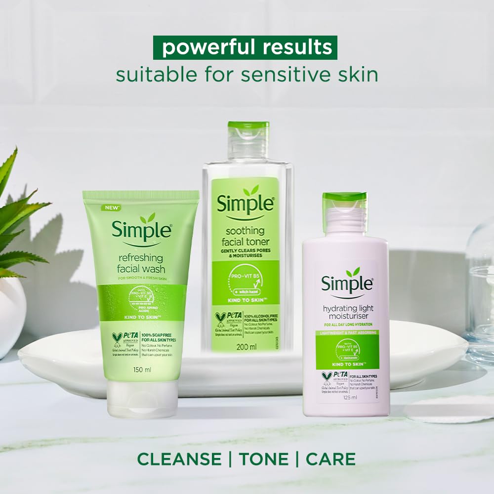 Simple Kind to Skin Refreshing Facial Wash 150ml green tube