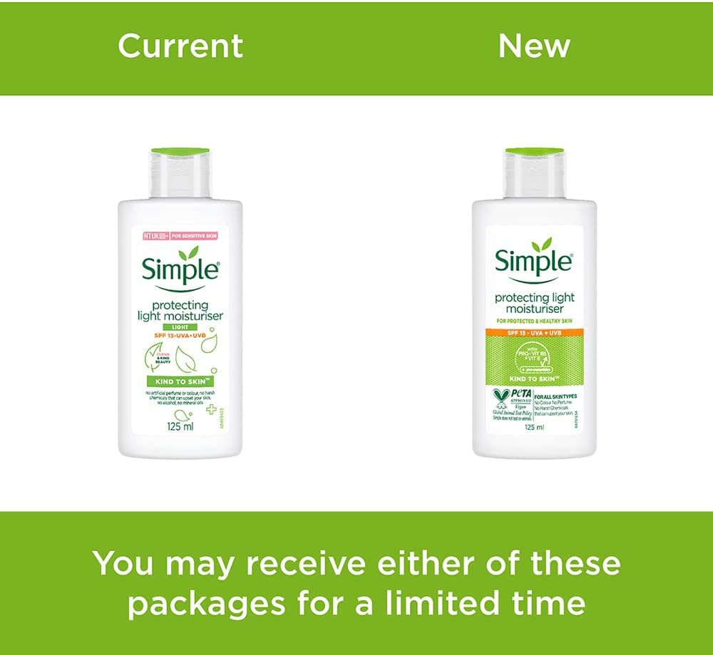 Simple Kind to Skin Protecting Light Moisturiser SPF 15, 125ml bottle