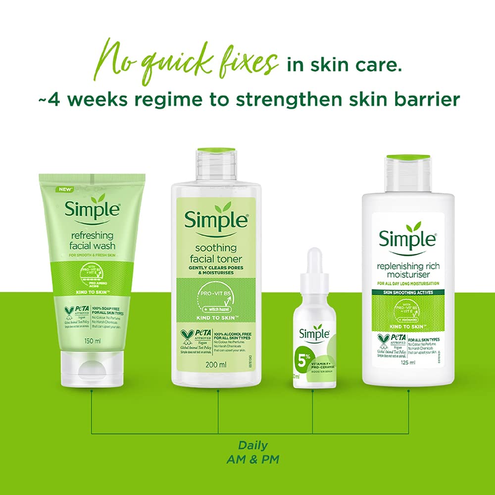 Simple Kind to Skin Replenishing Rich Moisturiser 125ml bottle with green cap