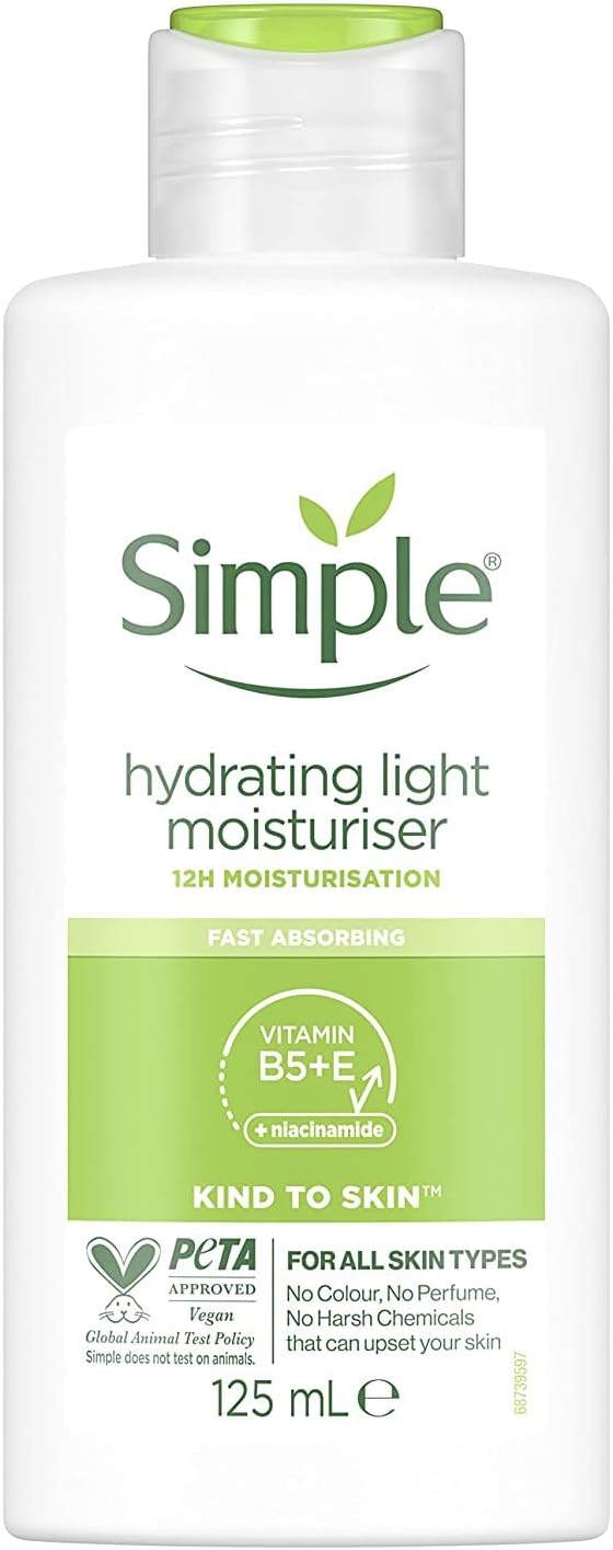Simple Kind to Skin Hydrating Light Moisturiser 125ml with green cap