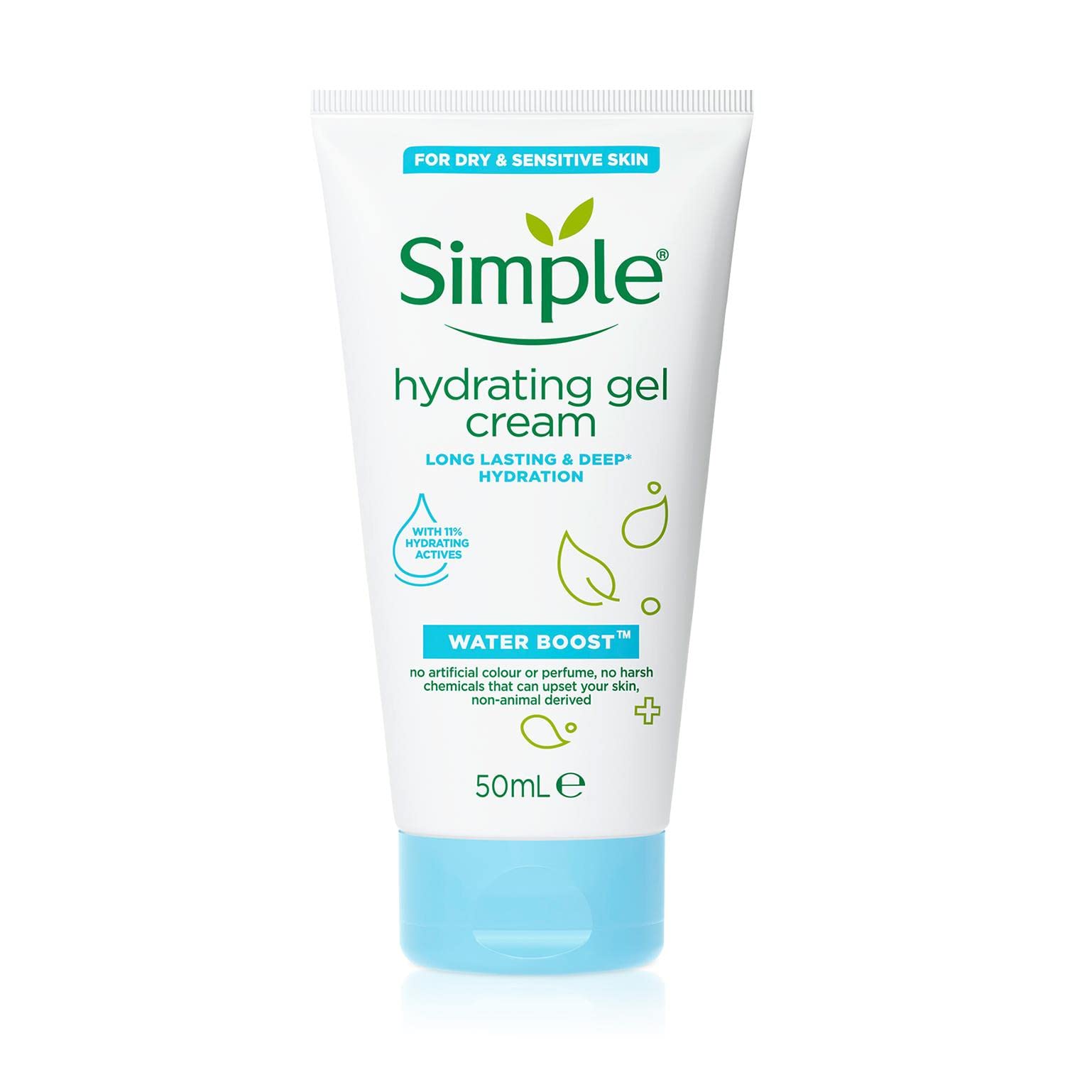 Simple Water Boost Hydrating Gel Cream 50ml for dry sensitive skin