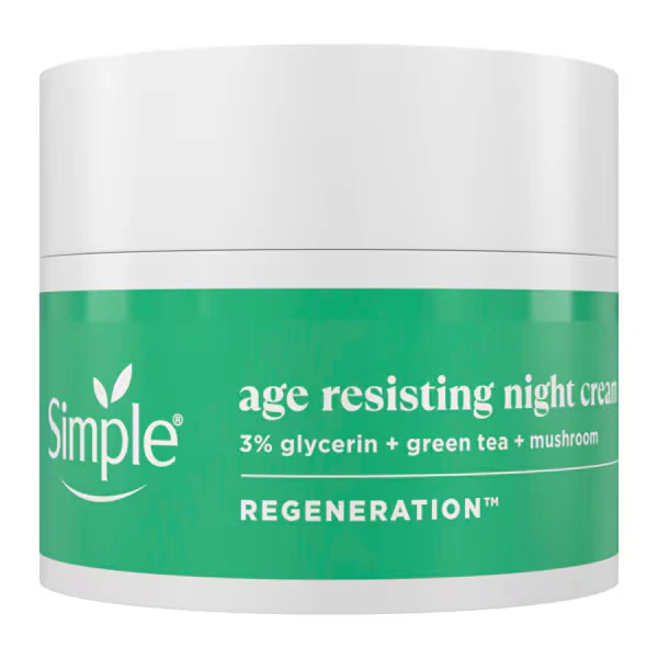 Simple Regeneration age resisting night cream 50ml green jar white lid