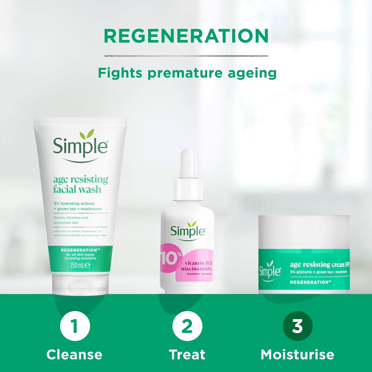Simple Regeneration Age Resisting Day Cream SPF 15, 50ml white jar