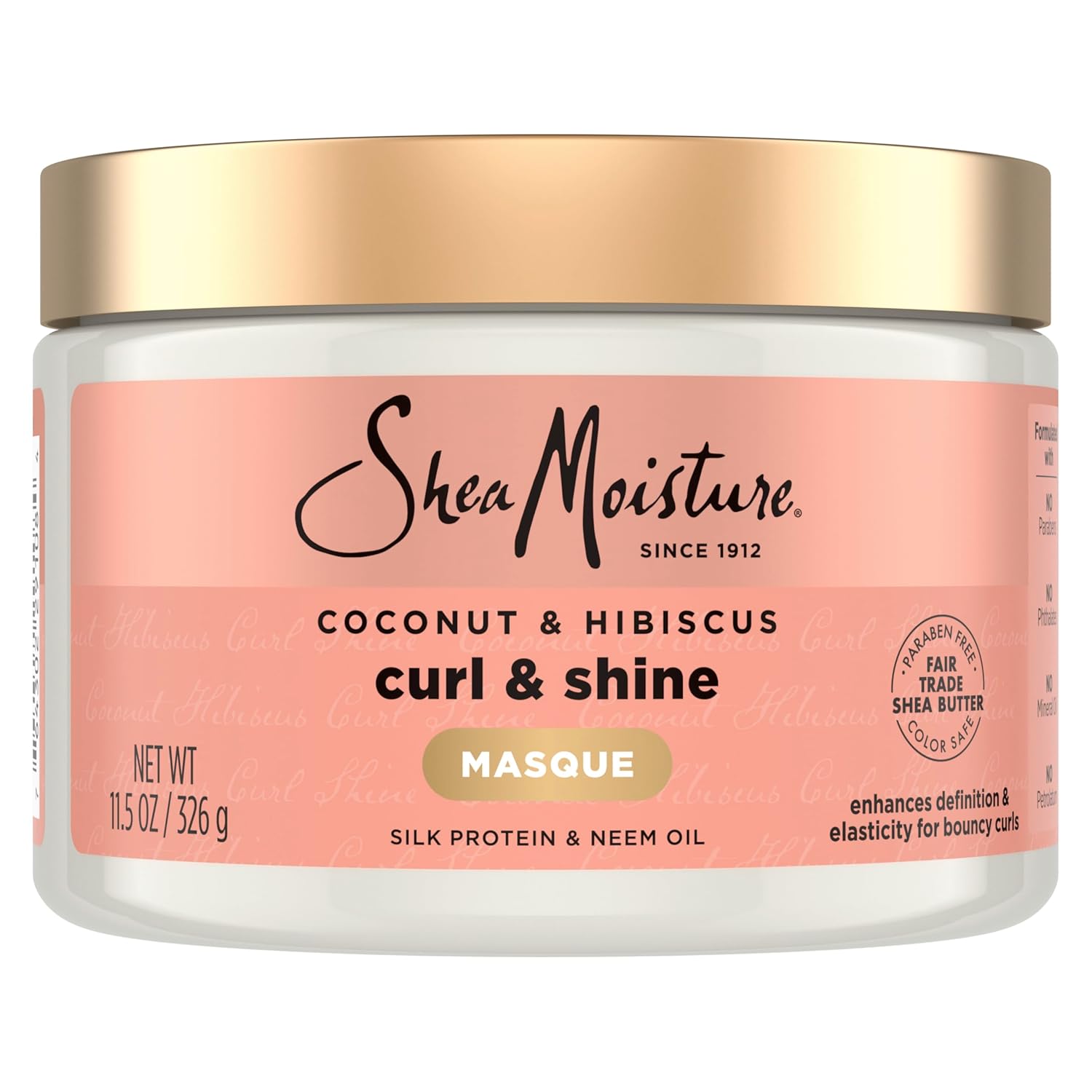 SheaMoisture Coconut & Hibiscus Curl & Shine Hair Masque 340ml jar