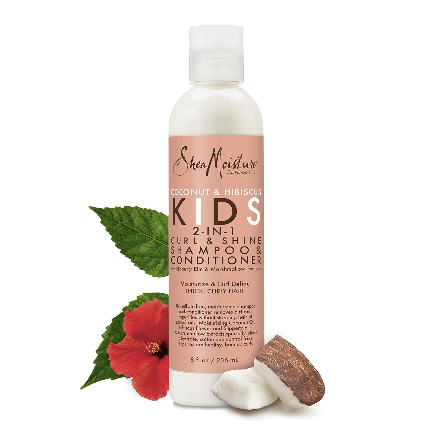 SheaMoisture Kids Coconut & Hibiscus 2-in-1 curl and shine shampoo conditioner 236ml bottle