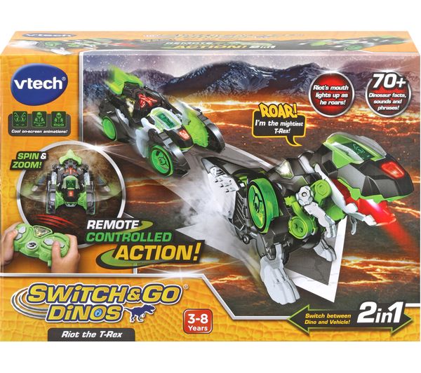 VTech Switch & Go Dinos Riot the T-Rex remote controlled dinosaur toy green white black