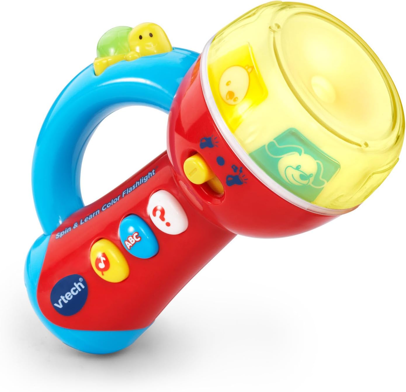 VTech Baby Spin & Learn Colours Torch in red with yellow light projection