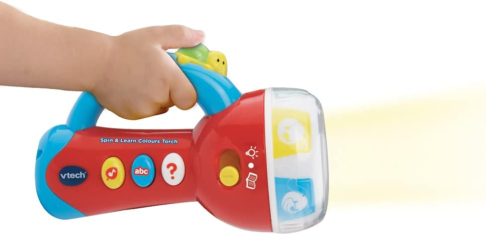 VTech Baby Spin and Learn Colours Torch red and blue handheld toy