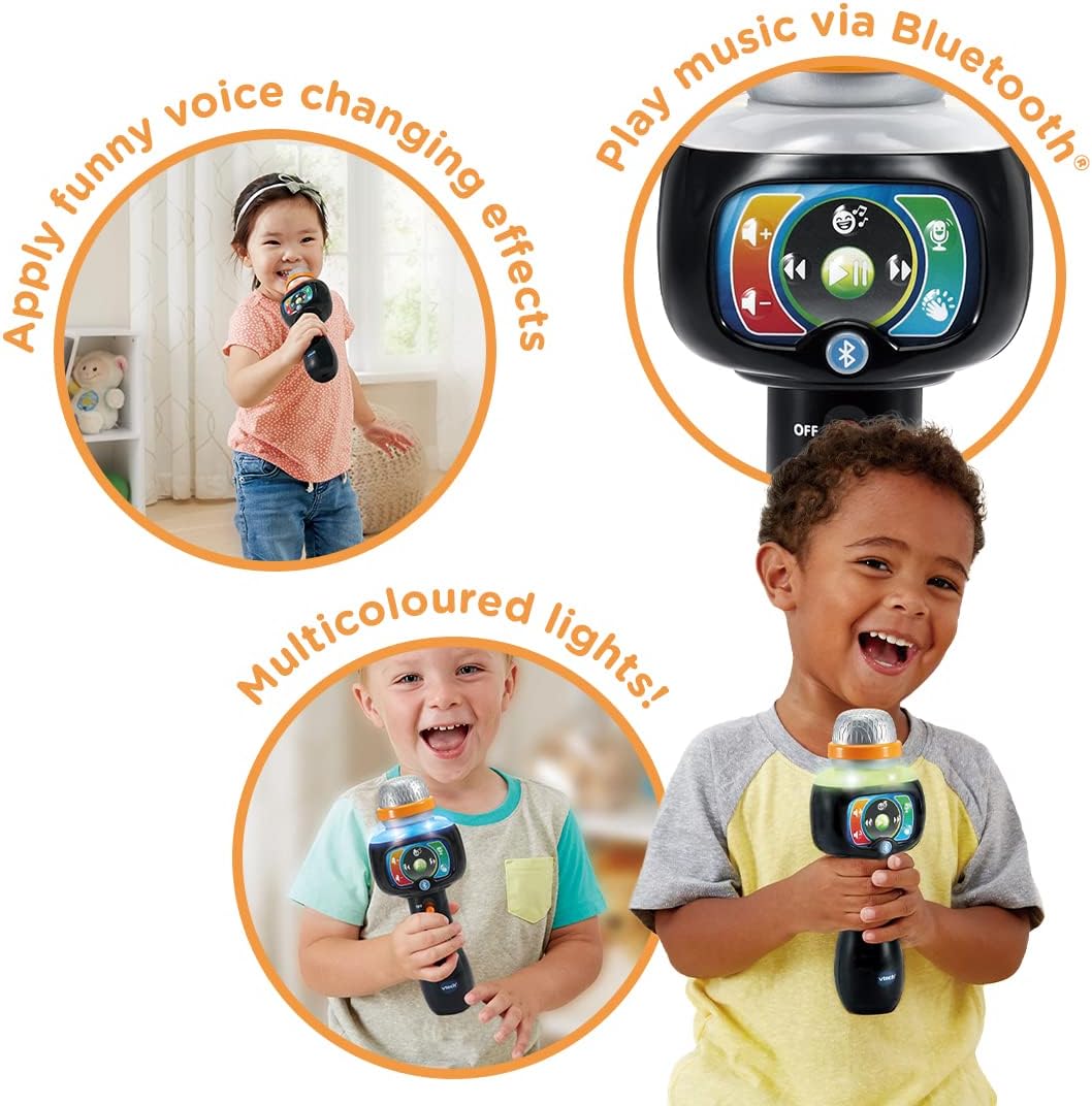 VTech Singing Sounds Microphone black with coloured buttons for ages 2-6 years