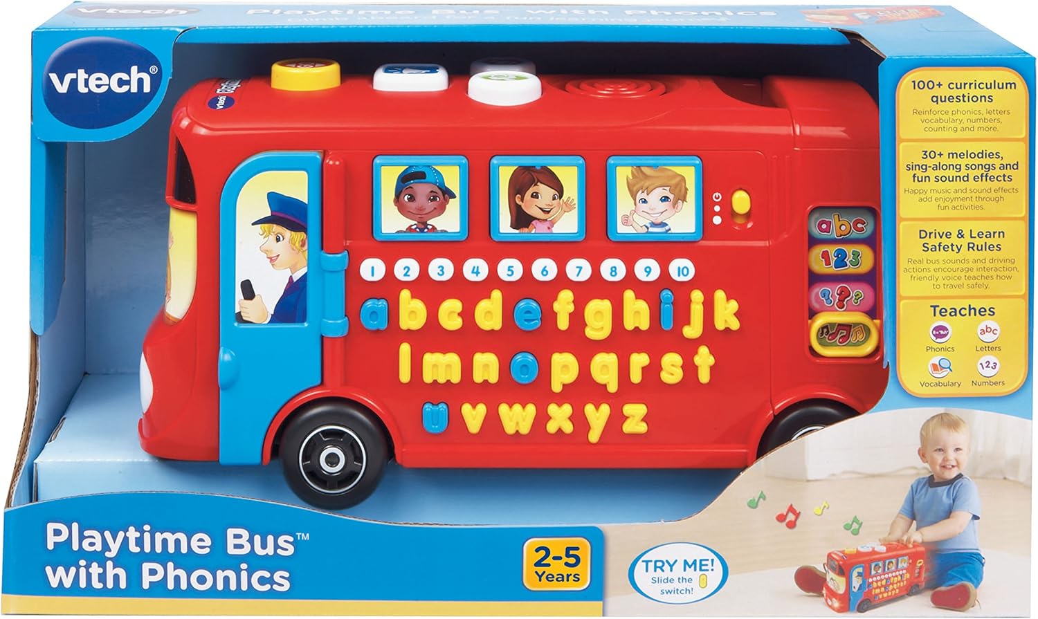 VTech Playtime Bus with Phonics red interactive educational toy vehicle