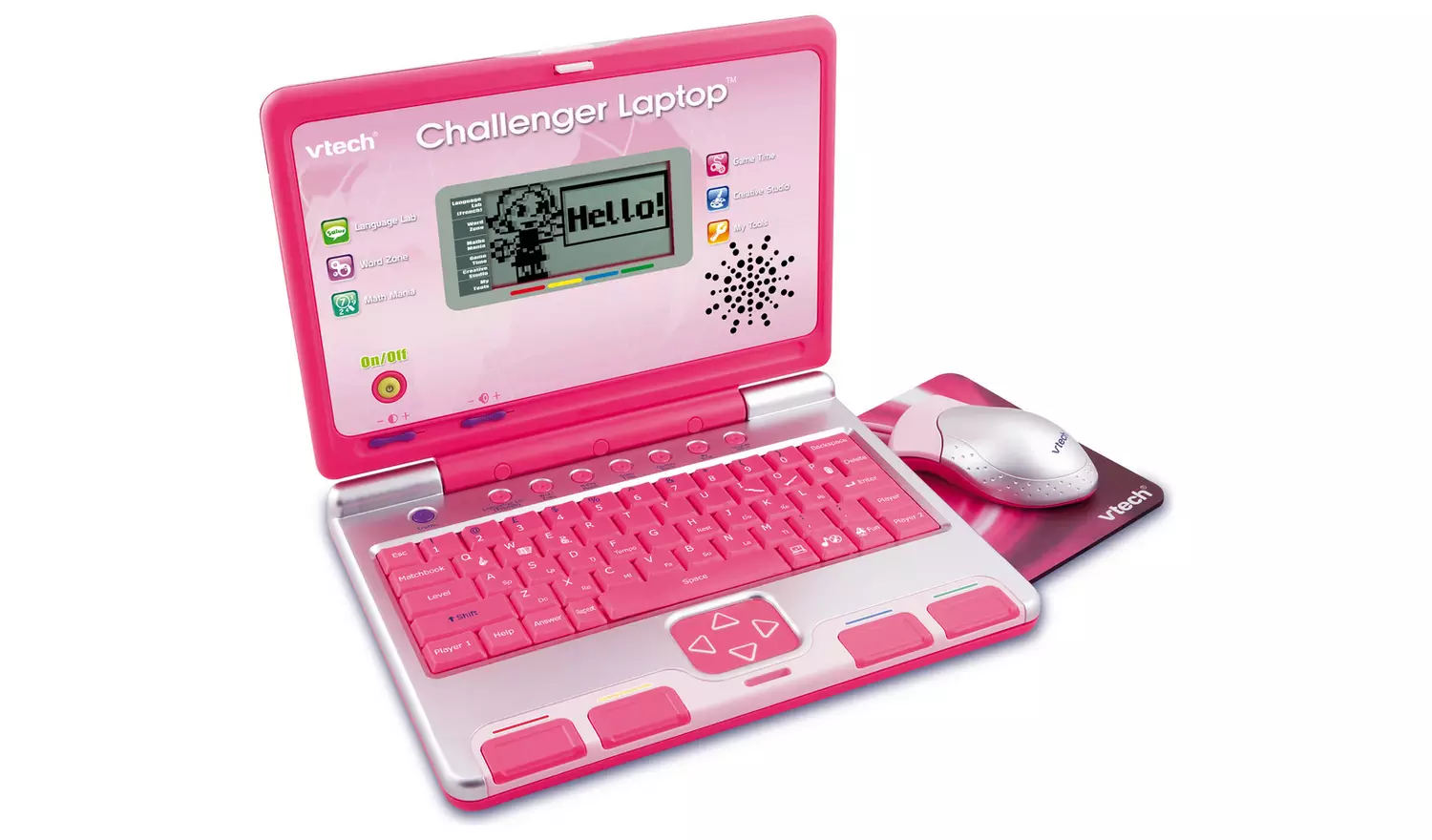 VTech Challenger Laptop pink educational computer with mouse for children