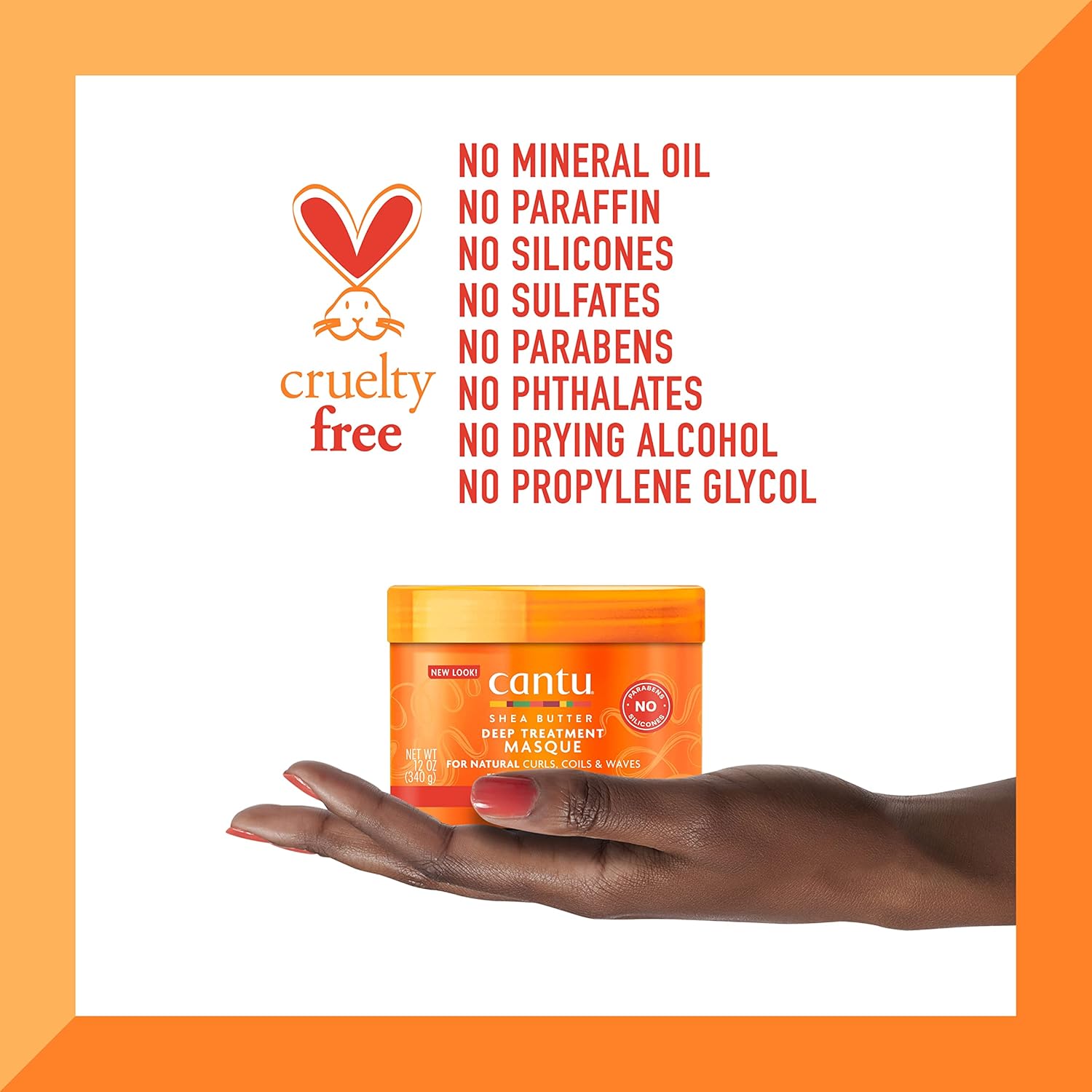 Cantu Shea Butter Deep Treatment Masque 340g orange jar for natural hair