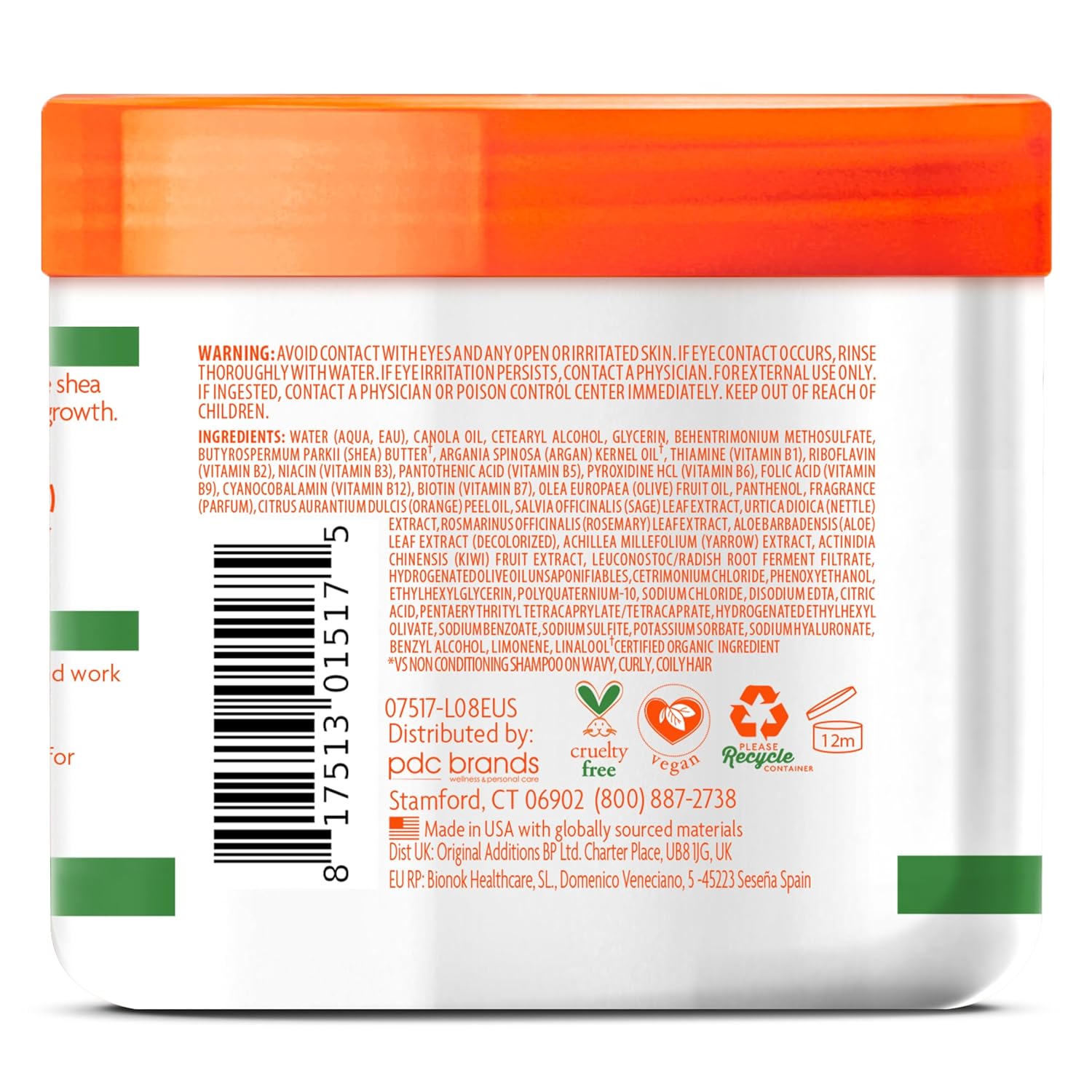 Cantu Argan Oil Leave-In Conditioning Repair Cream 453g jar with orange lid