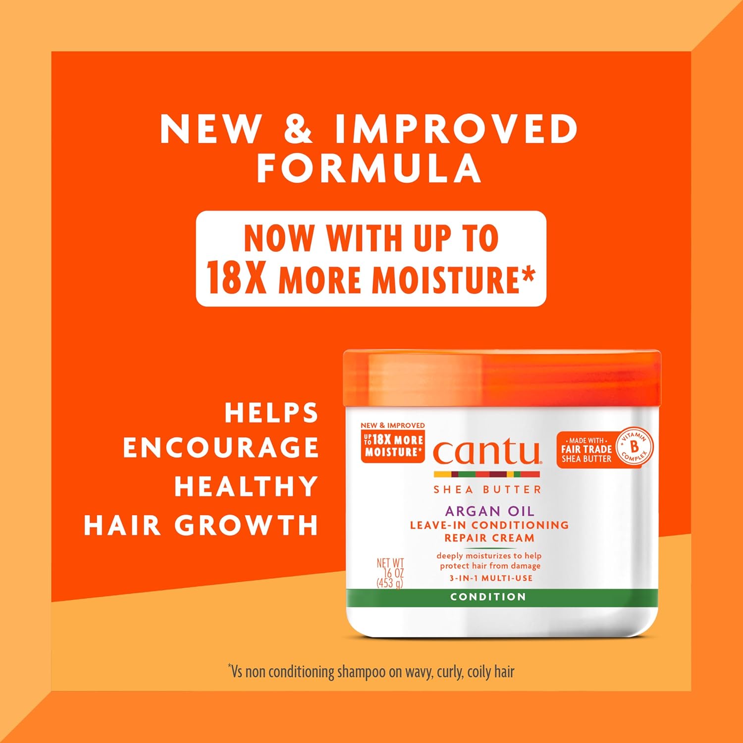 Cantu Shea Butter Argan Oil Leave-In Conditioning Repair Cream 453g jar