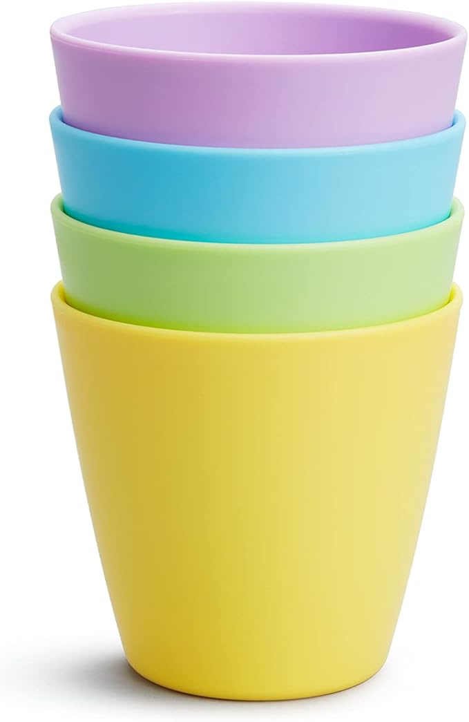 Munchkin Multi Toddler Cups four pack purple blue green yellow 18 months plus
