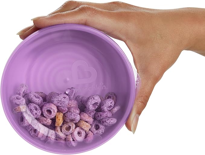 Munchkin Love-a-Bowls purple feeding bowl with cereal, 10-piece set