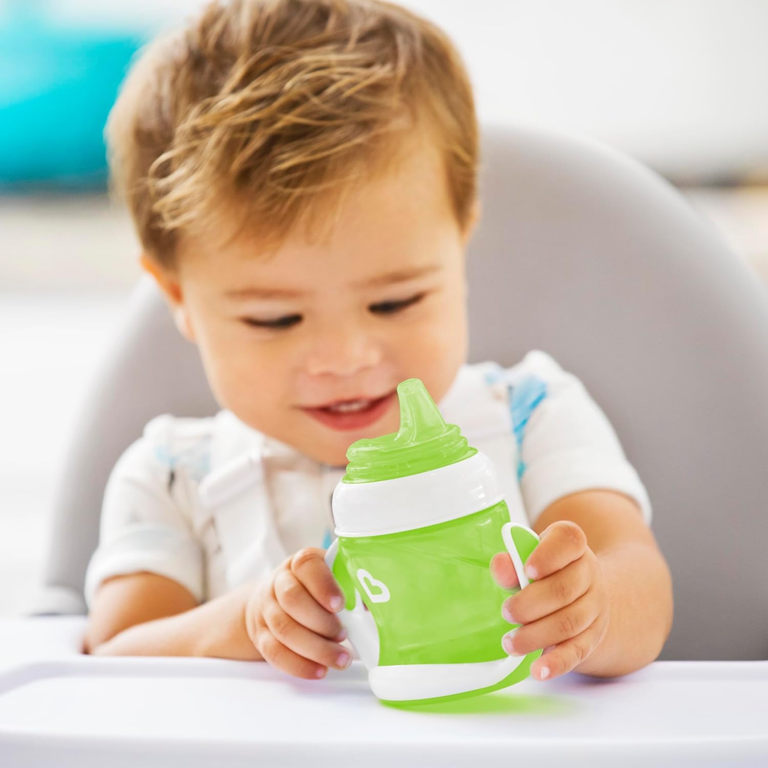 Munchkin Gentle Transition Trainer Cup green and white with spout for infants