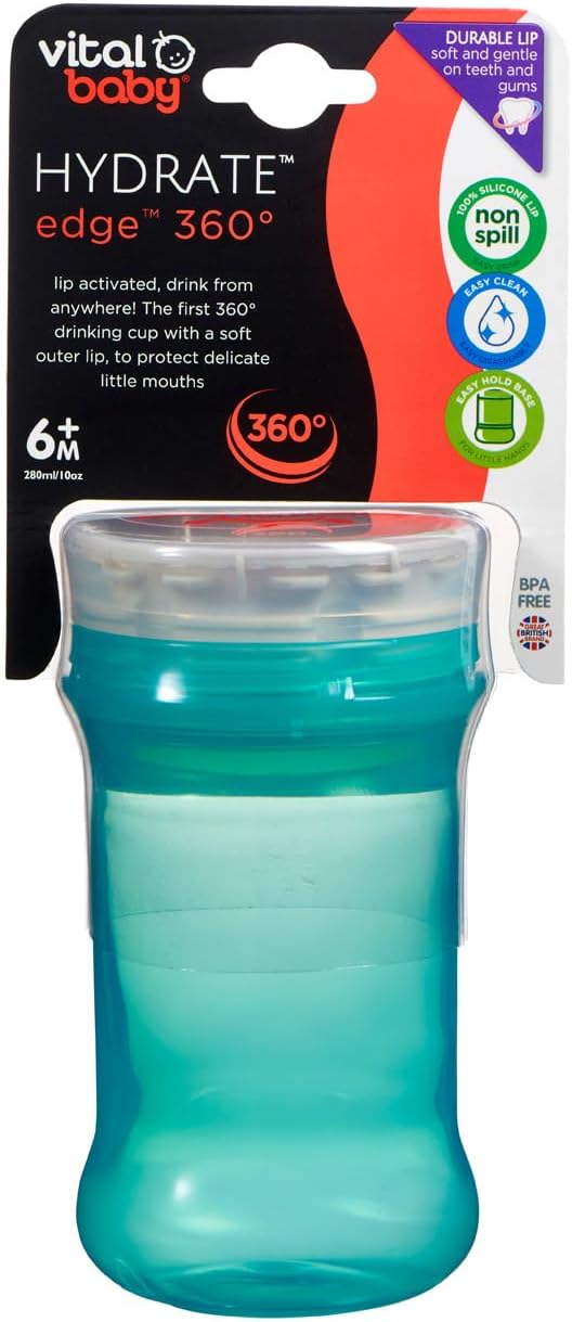 Vital Baby Hydrate Edge 360° non-spill drinking cup 280ml turquoise