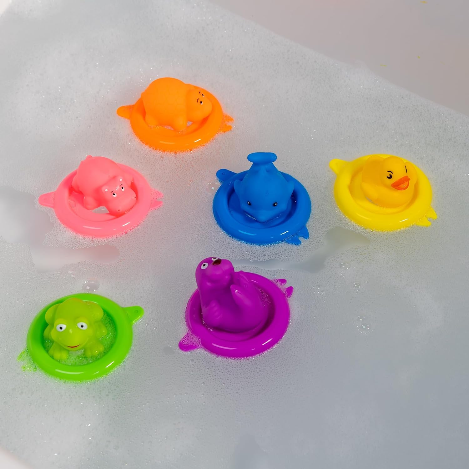 Vital Baby Splash Swim Rings six pack colourful animal shapes bath toys
