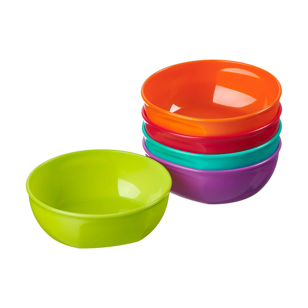 Vital Baby Nourish Perfectly Simple Bowls 5 pack, multicoloured plastic baby feeding bowls
