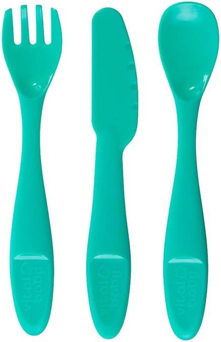 Vital Baby NOURISH turquoise cutlery set fork knife spoon 15-piece