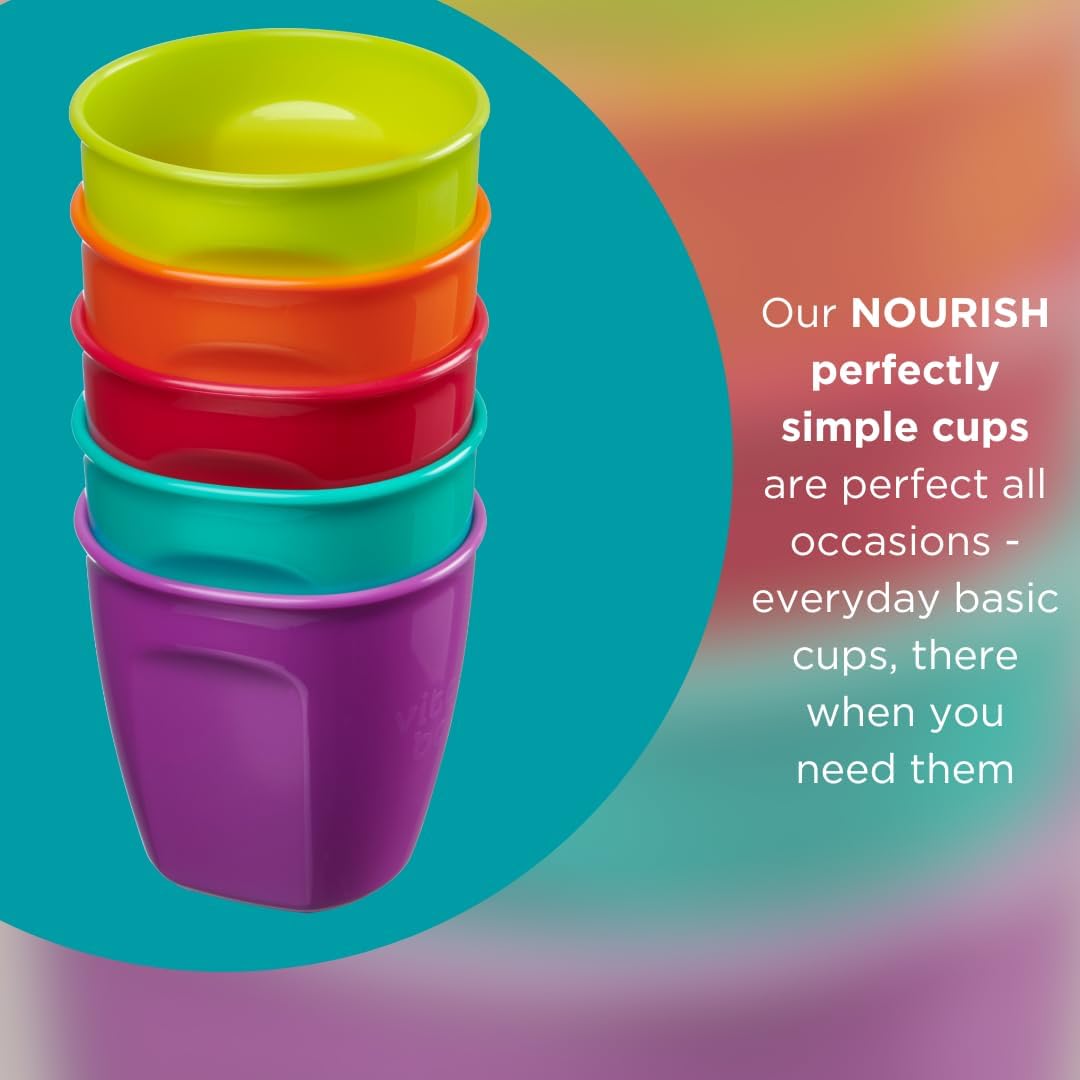 Vital Baby NOURISH Perfectly Simple Cups, six multicoloured stacked cups