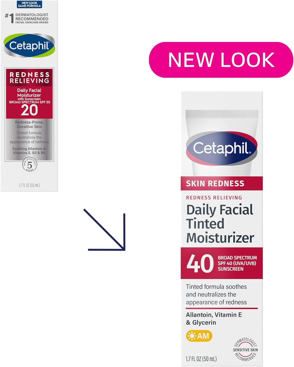 Cetaphil Redness Relieving Daily Facial Tinted Moisturizer SPF 40 tube 50ml