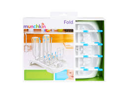 Munchkin Deluxe Drying Rack with fold-away design for bottle storage