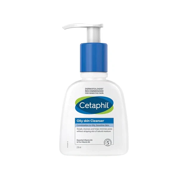 CETAPHIL Oily Skin Cleanser 236ml with pump dispenser, white bottle