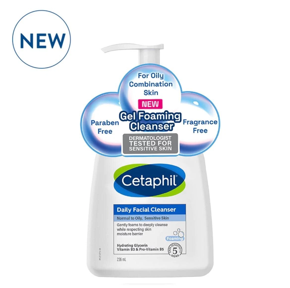 Cetaphil Gel Foaming Cleanser for oily combination skin 236ml pump bottle