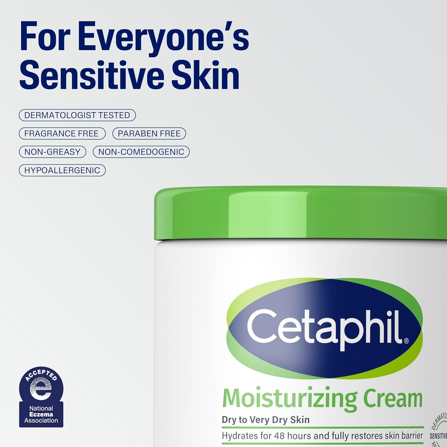 Cetaphil Moisturizing Cream 453g jar for sensitive dry skin