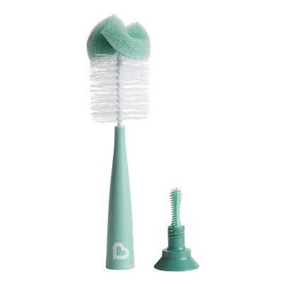 Munchkin Sponge Bottle Brush with green sponge head and suction cup base