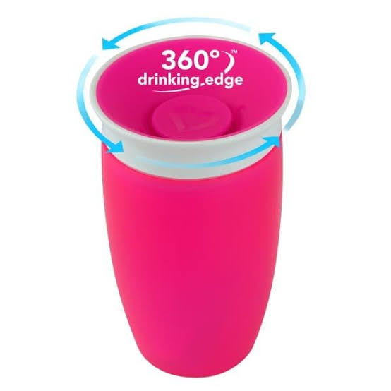 Munchkin Miracle 360Β° pink sippy cup 10oz for 12 months plus