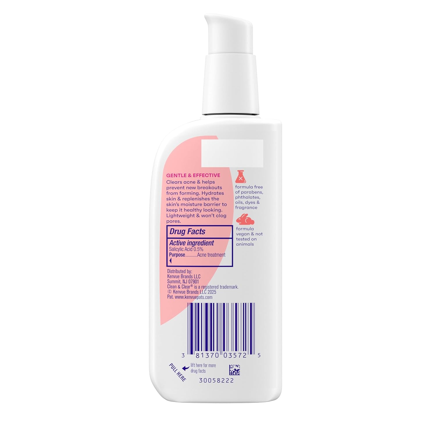 Clean & Clear Essentials Dual Action Oil-Free Face Moisturiser 118ml bottle