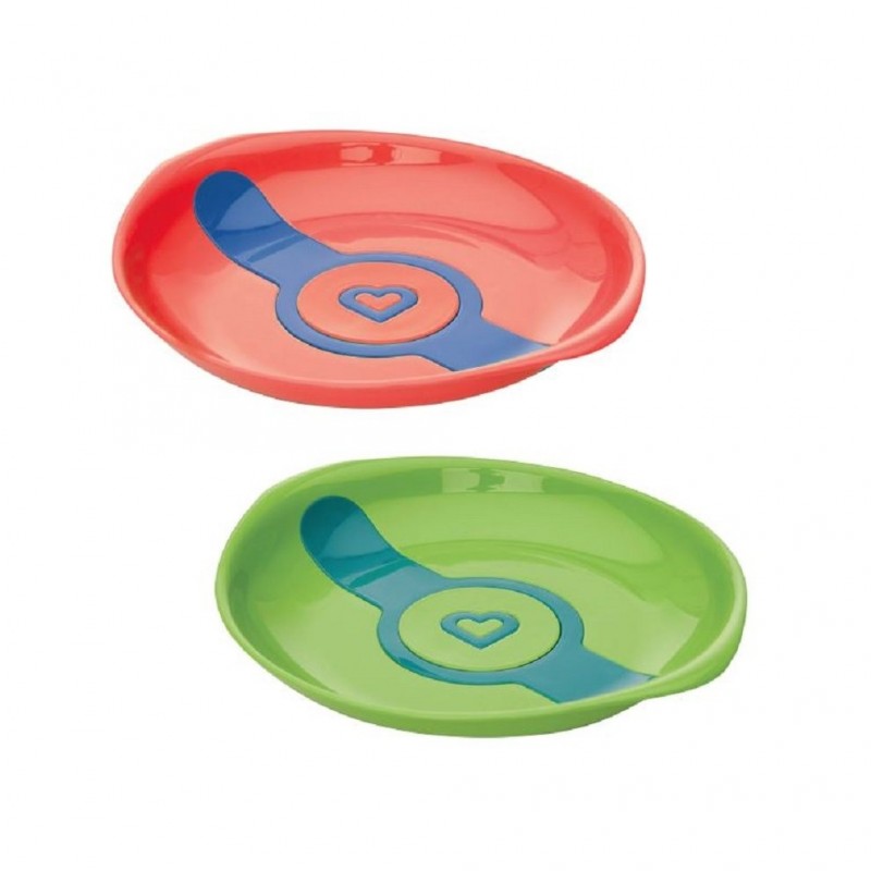 Munchkin White Hot plates 2-pack red and green with temperature-sensitive design 6 months plus
