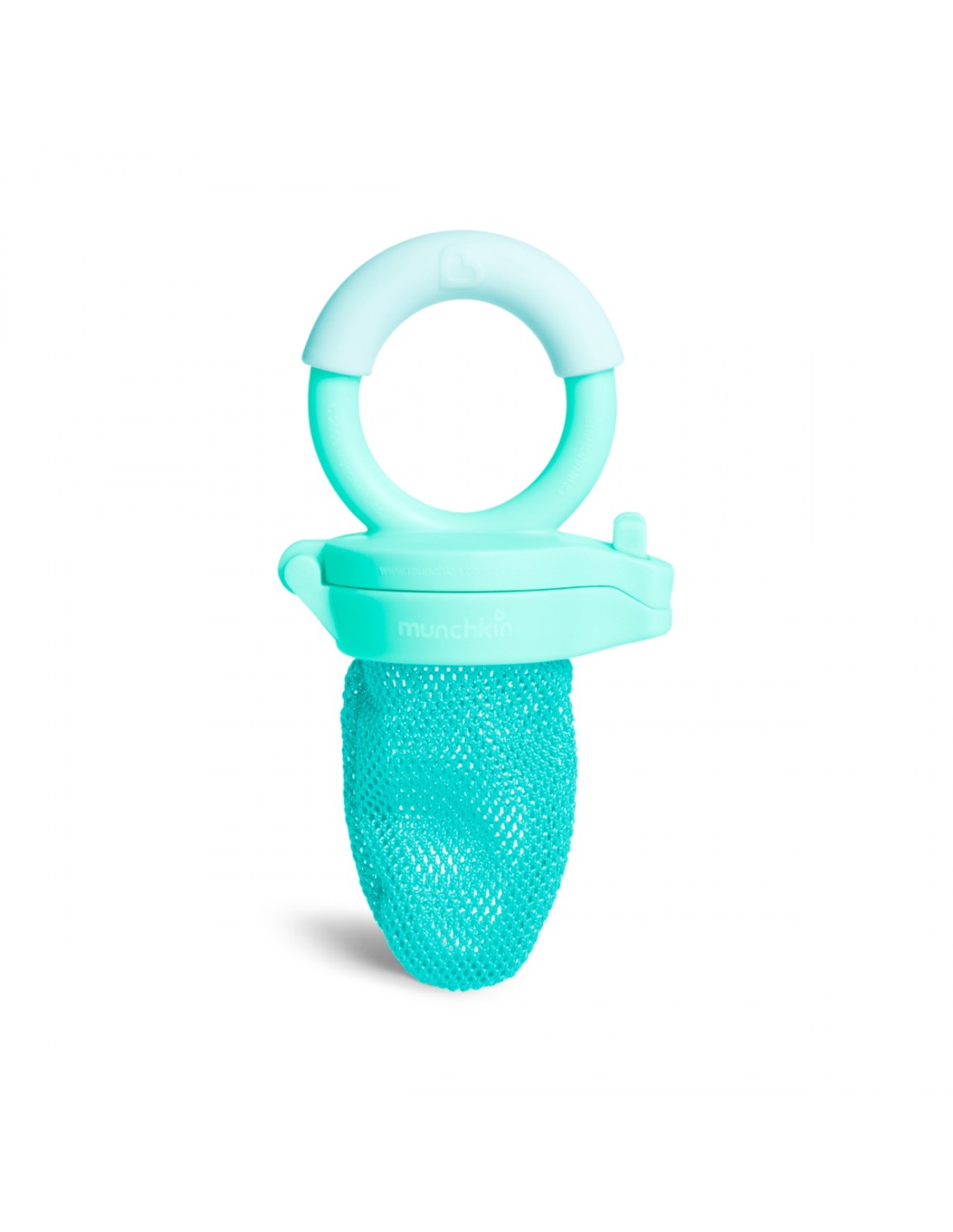 Munchkin Fresh Food Feeder in turquoise silicone with mesh insert for babies six months plus