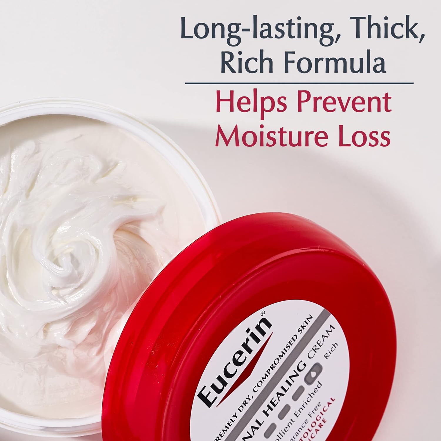 Eucerin Original Healing Cream 16 ounce jar with red lid and white cream visible