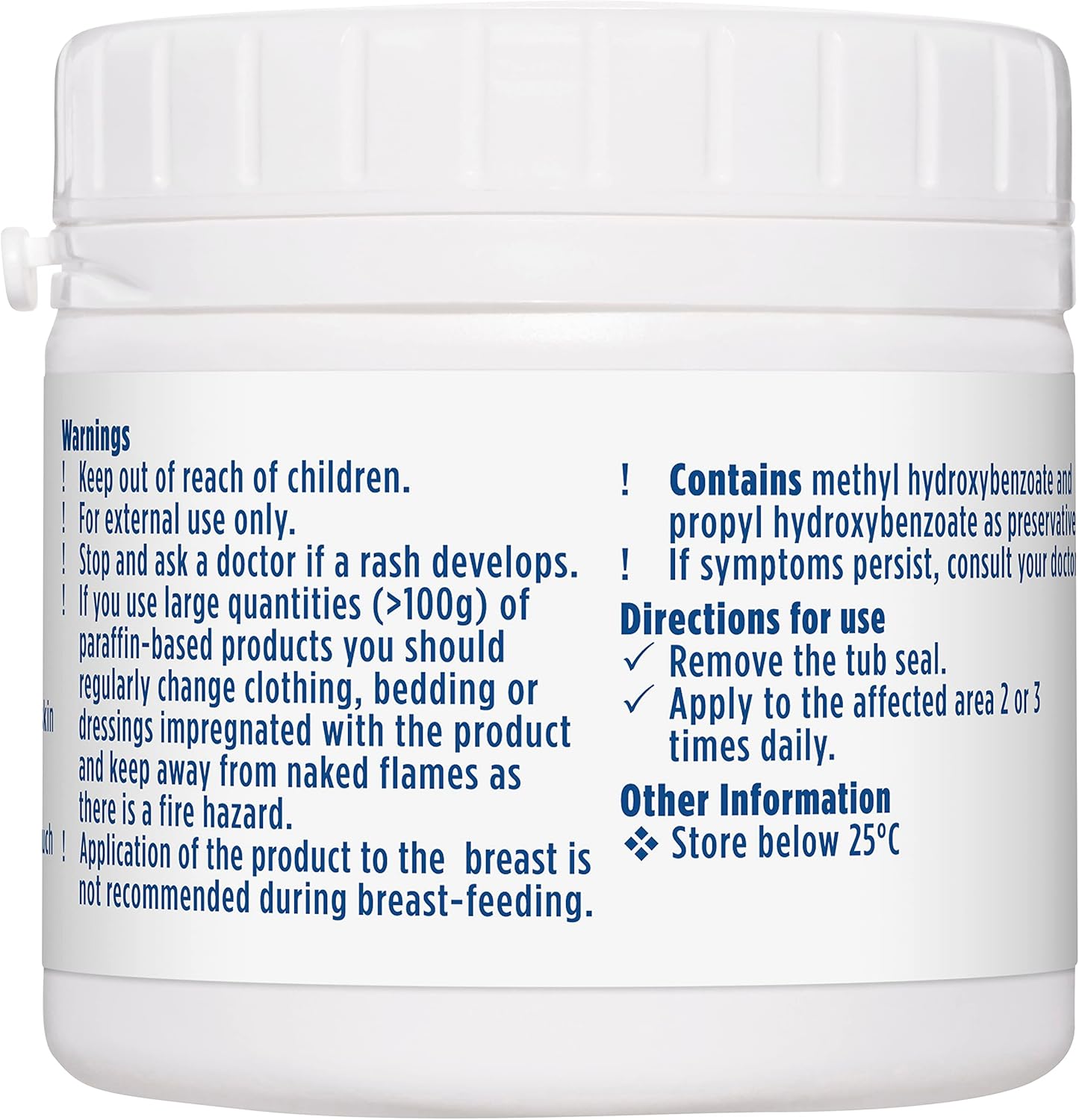 E45 Dermatological Cream 125g white jar with white lid