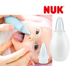 NUK nasal decongester, white bulb aspirator for babies