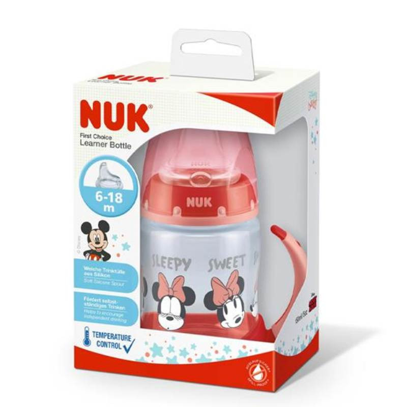 NUK First Choice Learner Bottle 150ml red and white for 6-18 months
