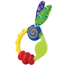 Nuby Wacky teething ring with multiple textured surfaces for babies three months