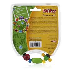 Nuby Bug-a-Loop teether with colourful beads and loops, suitable from 3 months