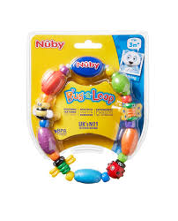 Nuby Bug-a-Loop teether with coloured beads and handles, 3 months plus