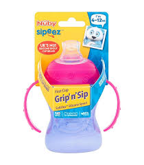 Nuby Explora non-spill cup 295ml pink and purple with handles