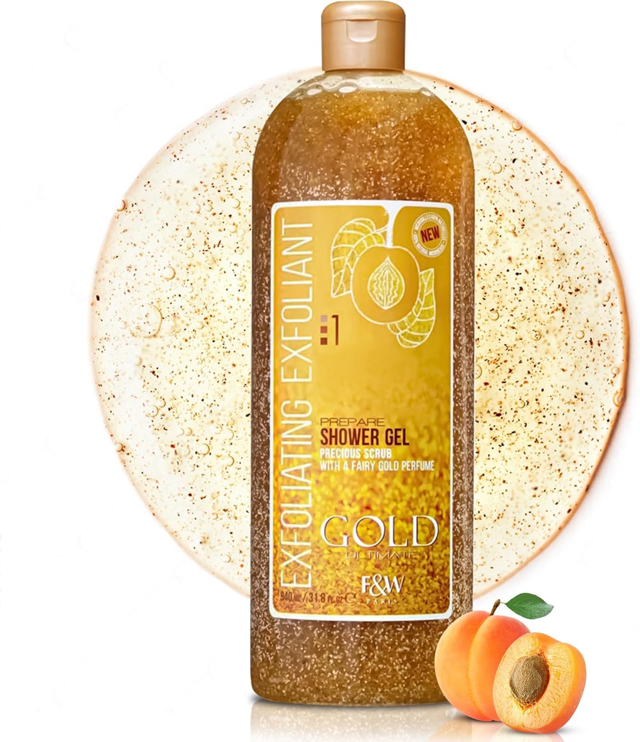 Fair & White Gold exfoliating shower gel Precious Scrub 940ml bottle