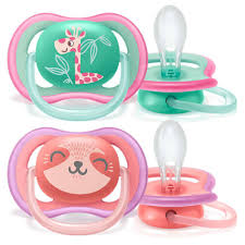 Philips Avent Ultra Air 18m+ soothers twin pack pink and coral with handles